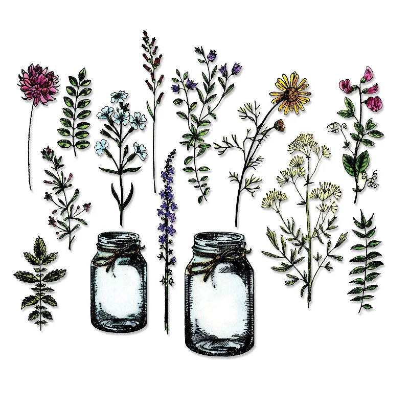 Sizzix Framelits Die Set 16PK - Flower Jar by Tim Holtz