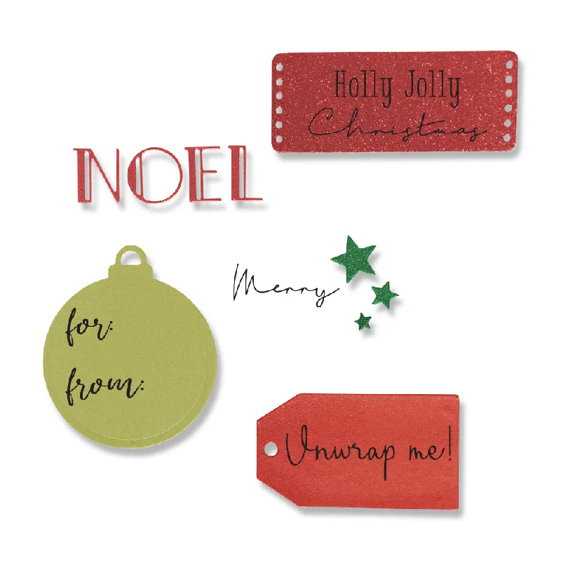 Sizzix Framelits Die Set 5PK w/6PK Stamps - Holly Jolly Christmas