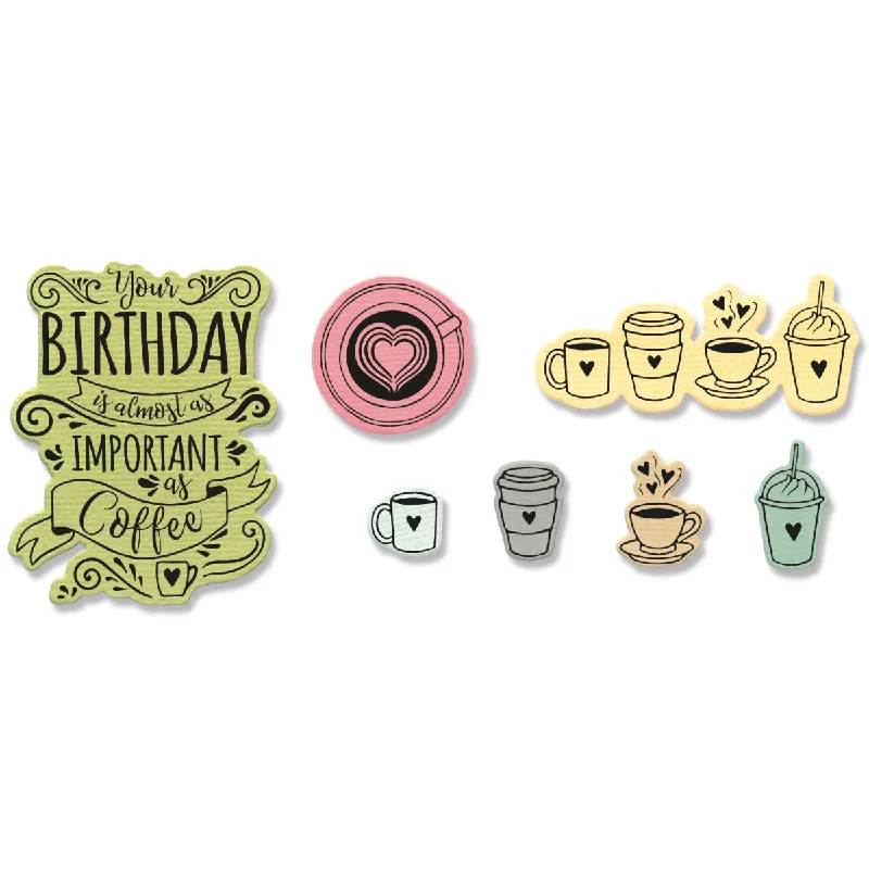 Sizzix Framelits Die Set 7PK w/3PK - Stamps Café Set