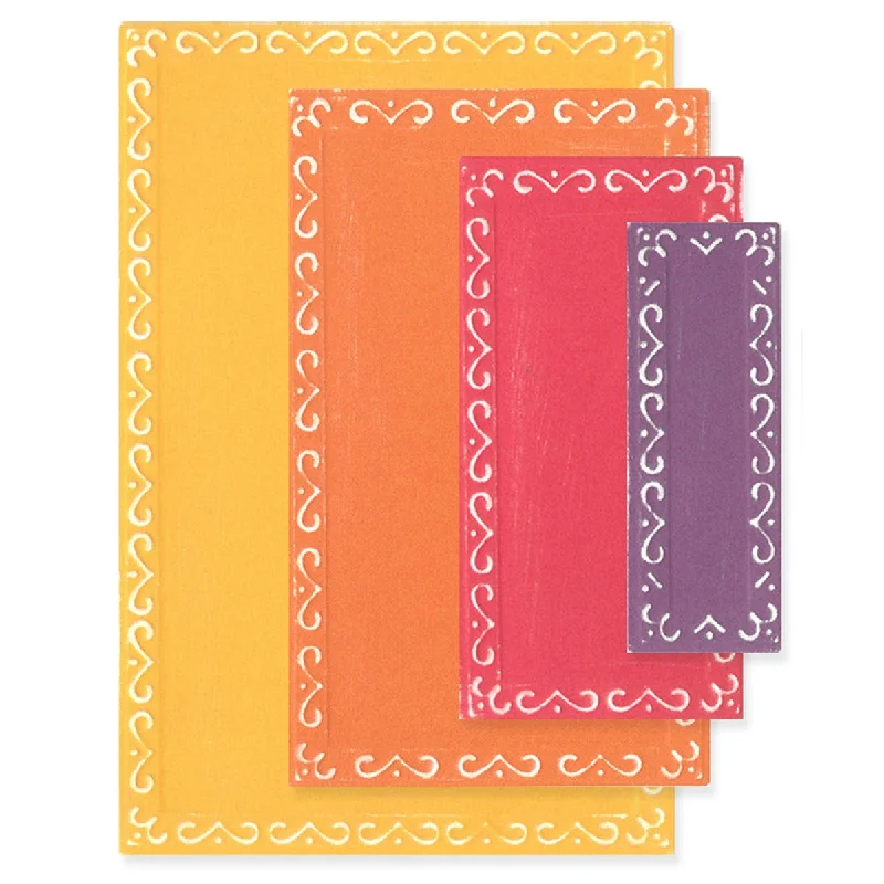 Sizzix Framelits Die Set 9PK - Fanciful Framelits, Renee Deco Rectangles by Stacey Park