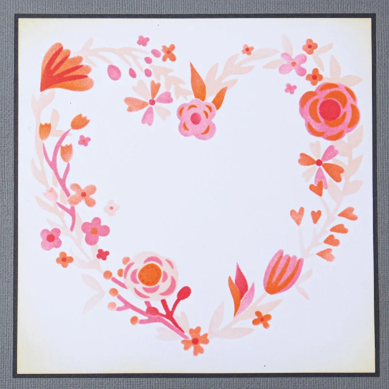 Sizzix Layered Stencils 4PK - Heart Wreath