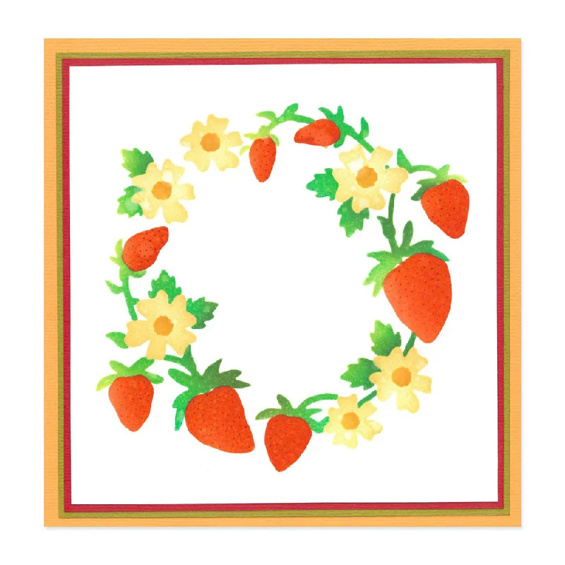 Sizzix Layered Stencils 4PK - Strawberry Wreath by Jennifer Ogborn