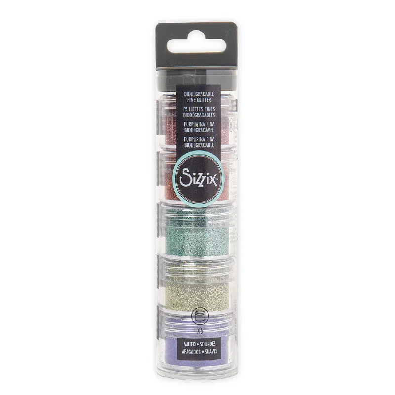 Sizzix Making Essential - Biodegradable Fine Glitter, Muted, 12g per pot, 5PK