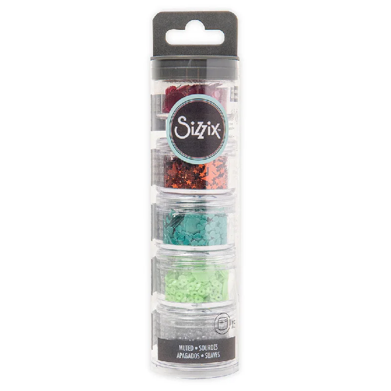 Sizzix Making Essential - Sequins & Beads, Muted, 5g per Pot, 5PK