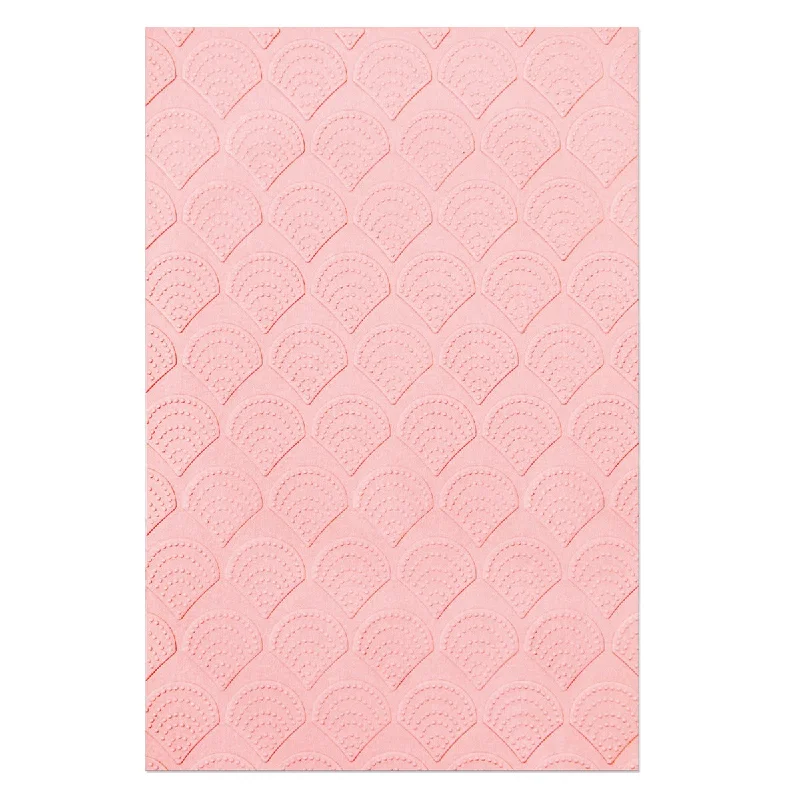 Sizzix Multi-Level Textured Impressions Embossing Folder - Fan Tiles