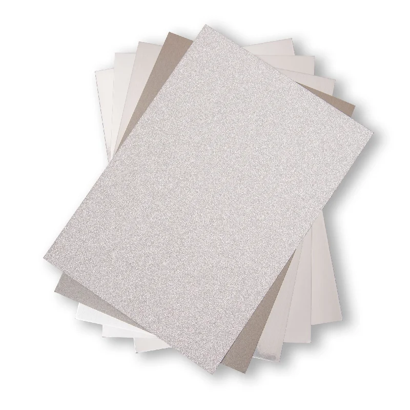 Sizzix Surfacez - The Opulent Cardstock Pack, Silver, 50PK