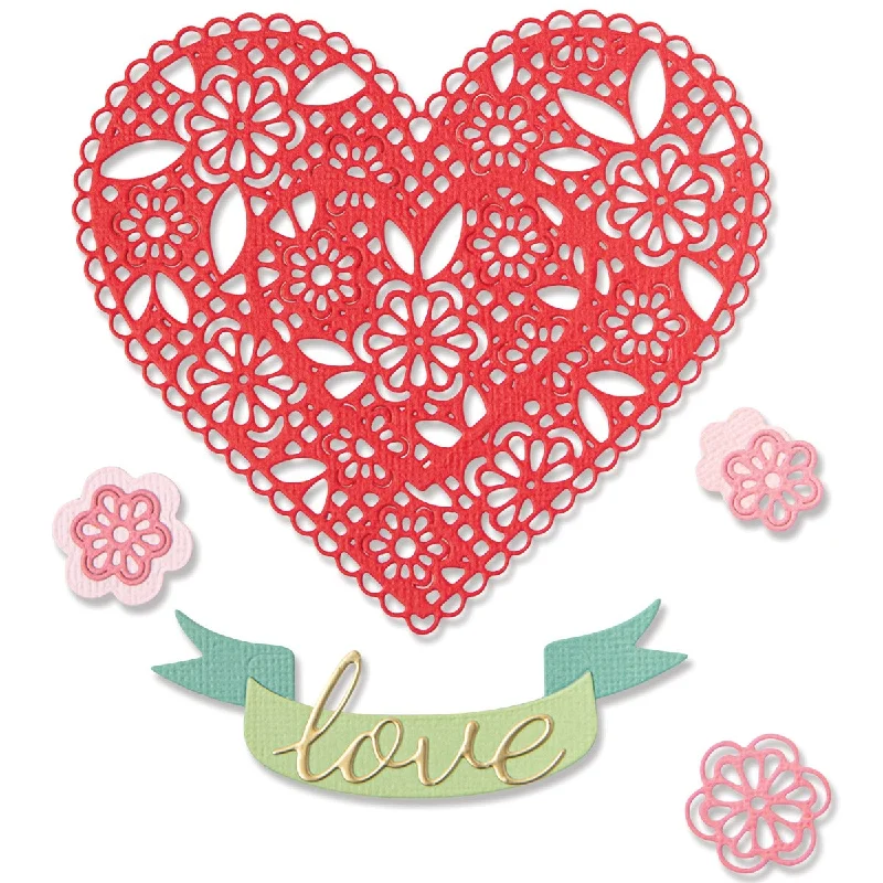 Sizzix Thinlits Die Set 10PK - Doily Heart