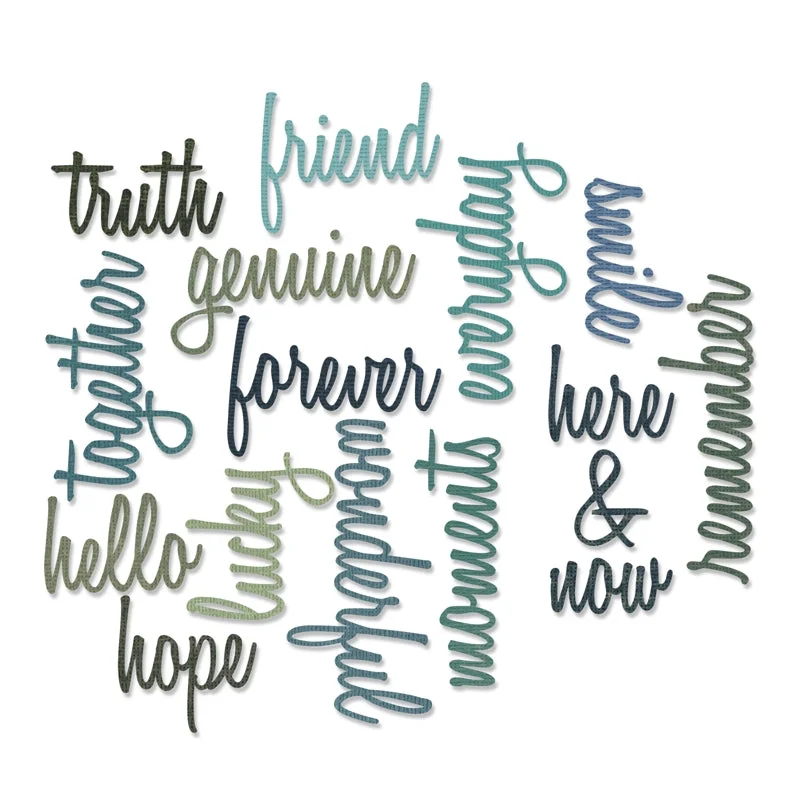 Sizzix Thinlits Die Set 16PK - Friendship Words: Script by Tim Holtz