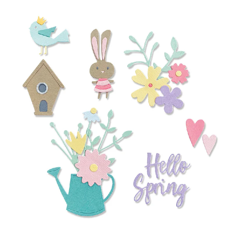 Sizzix Thinlits Die Set 16PK - Hello Spring