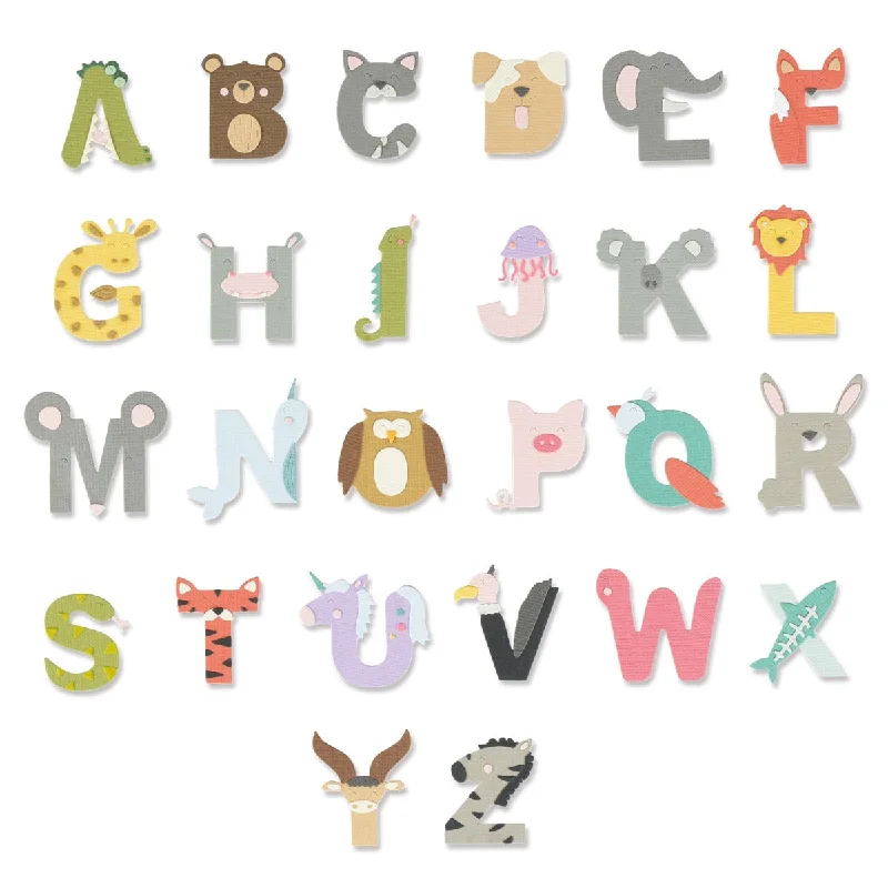 Sizzix Thinlits Die Set 26PK - Animal Alphabet