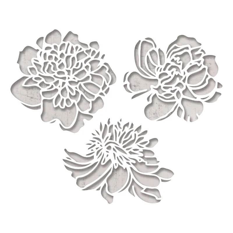 Sizzix Thinlits Die Set 3PK - Cutout Blossoms by Tim Holtz