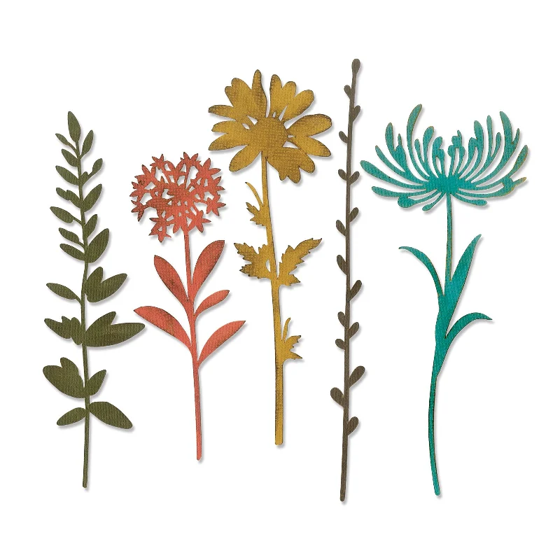 Sizzix Thinlits Die Set 5PK - Wildflower Stems #1 by Tim Holtz