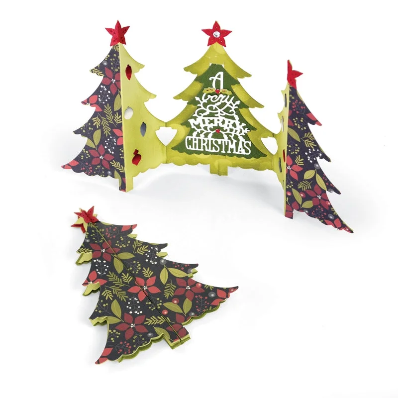 Sizzix Thinlits Die Set 6PK - Card, Christmas Tree Fold-a-Long