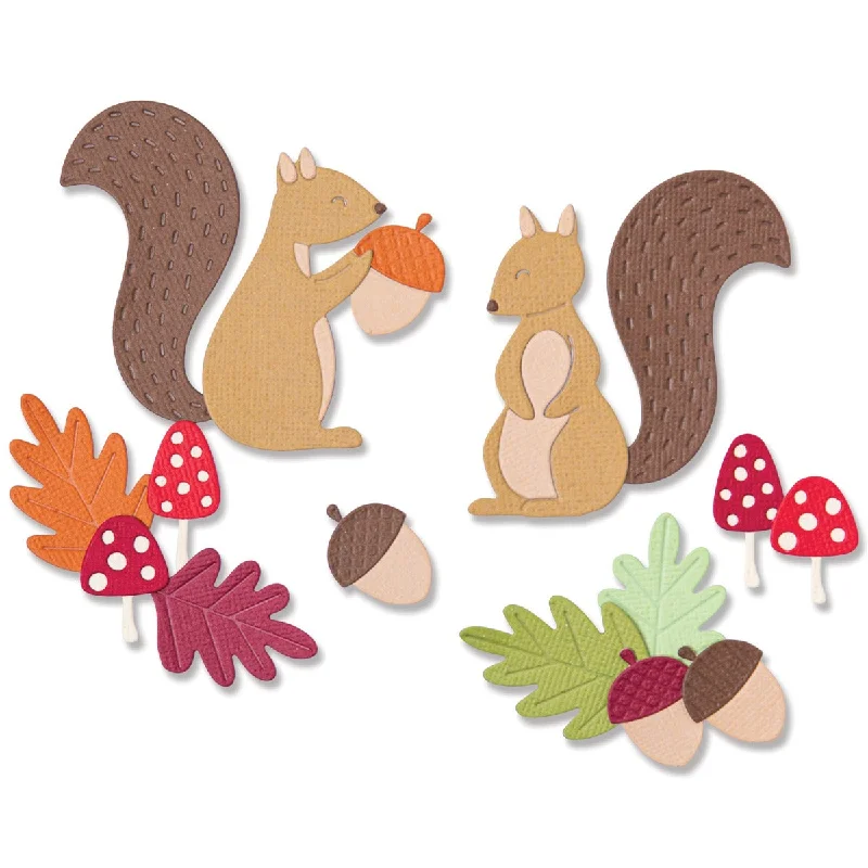 Sizzix Thinlits Die Set 8PK - Harvest Squirrels