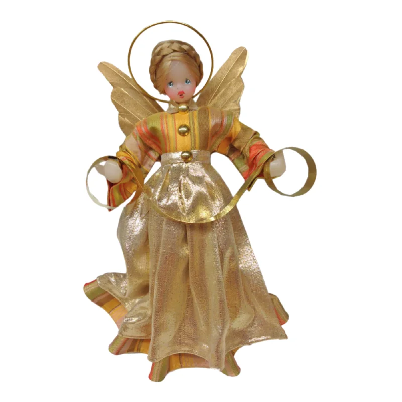 Small Wax Angel with Butterscotch Plaid Dress by Margarete and Leonore Leidel in Iffeldorf