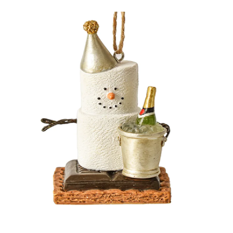 S'mores with Champagne Bottle Ornament