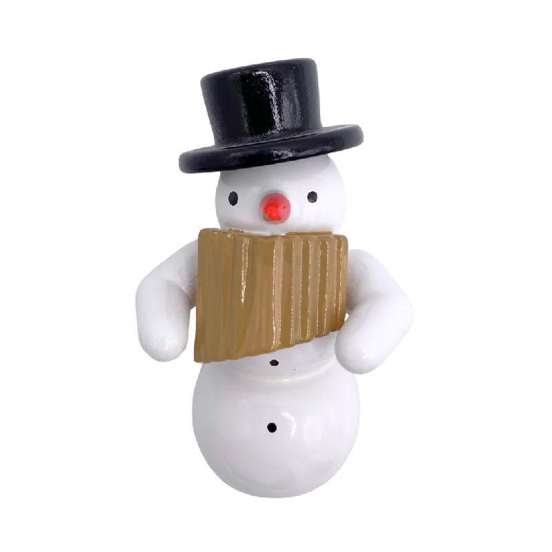 Snowman Band, Snowman playing Pan Flute by Erzgebirgische Holzkunst Gahlenz GmbH