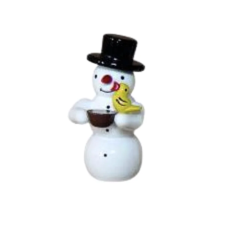 Snowman with Bird by Erzgebirgische Holzkunst Gahlenz GmbH