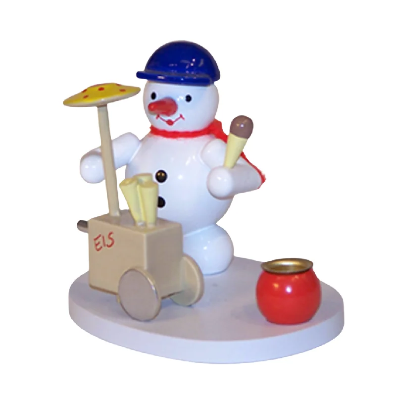 Snowman Ice Cream Seller Candle Holder by Volker Zenker