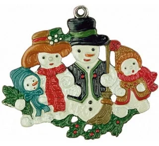 Snowman Family Ornament by Kuehn Pewter