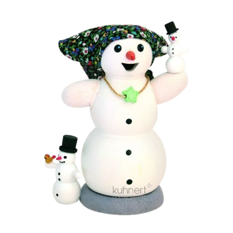 Snowwoman with Children Smoker by Kuhnert GmbH