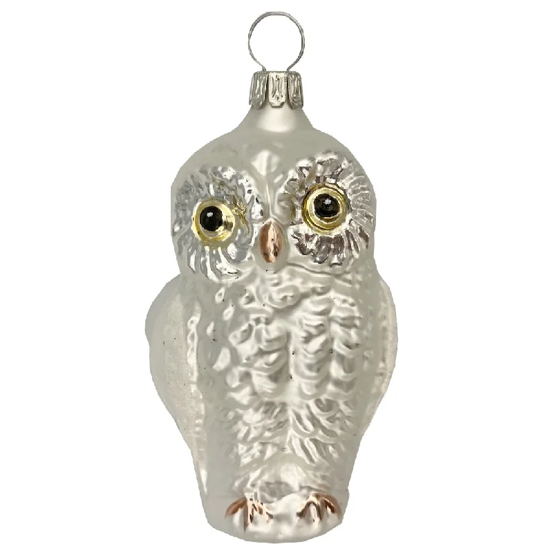 Snowy Barn Owl Ornament by Glas Bartholmes