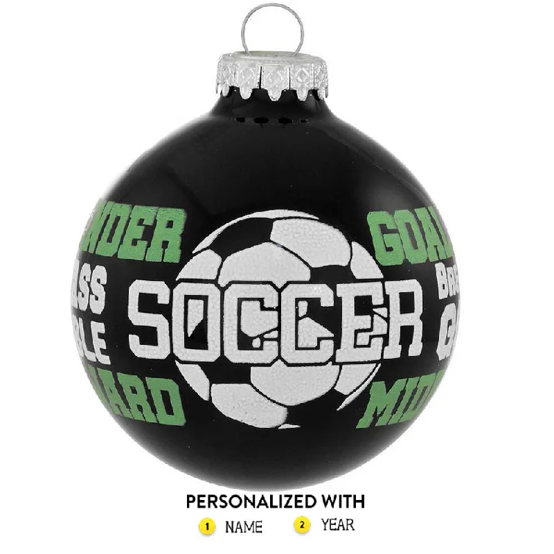 Personalized Soccer Glass Bulb Ornament