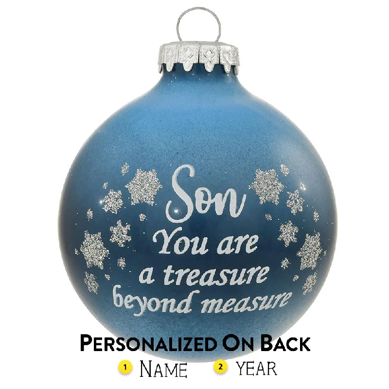 Personalized Son, You are a Treasure - Glass Bulb Ornament