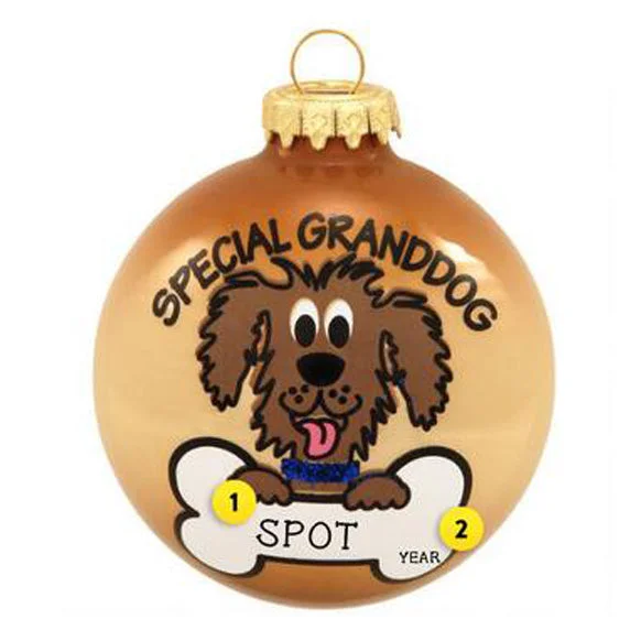 Personalized Special Granddog Glass Bulb Ornament