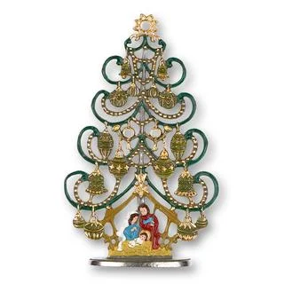 Standing Christmas Tree with Nativity by Kuehn Pewter