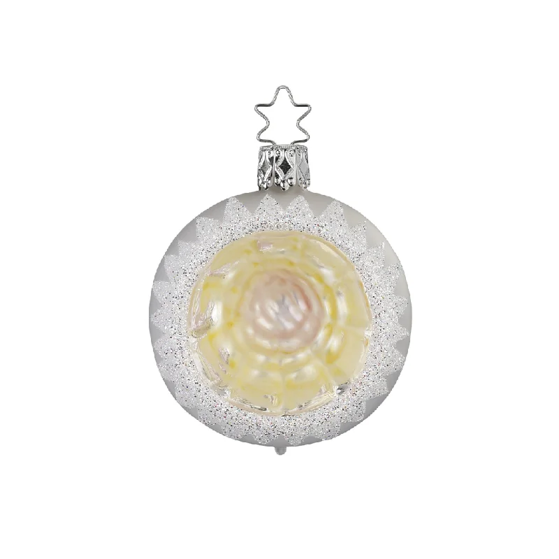 Star Reflection, white matte, yellow, 6cm by Inge Glas of Germany