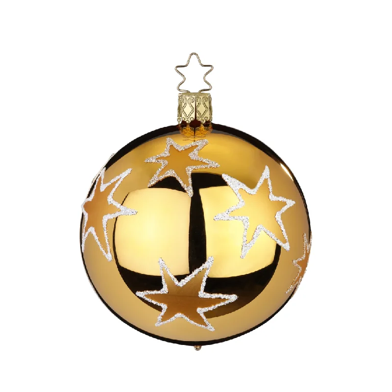 Stars of Christmas Ball, gold, 8cm by Inge Glas of Germany