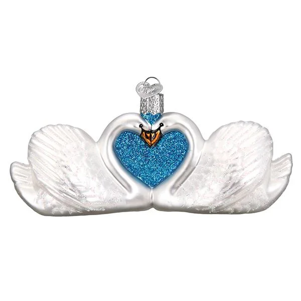 Swans In Love Ornament - Old World Christmas