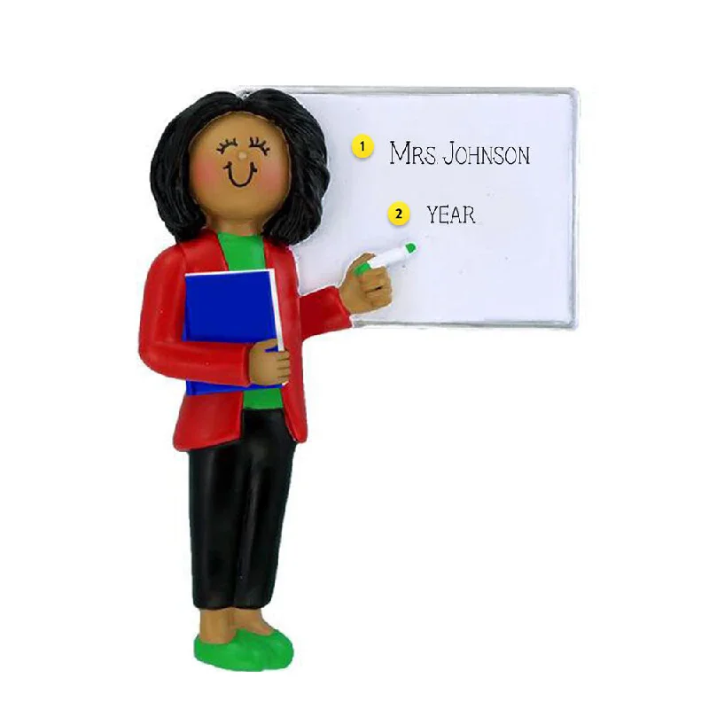 Personalized Teacher Ornament, African American Female