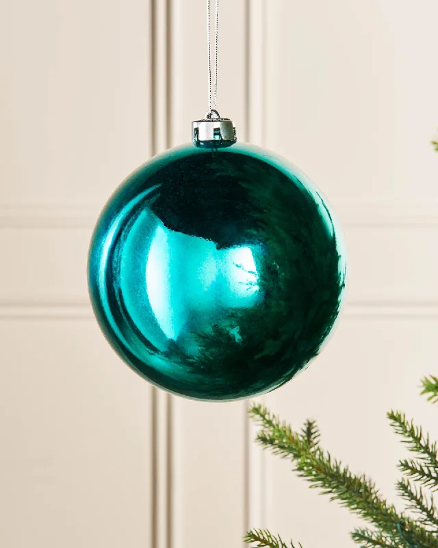 Teal Large Gloss Shatterproof Bauble, 15 cm