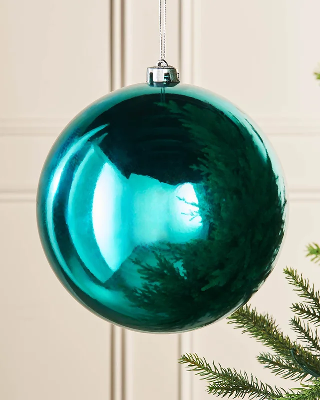 Teal Large Gloss Shatterproof Bauble, 20 cm