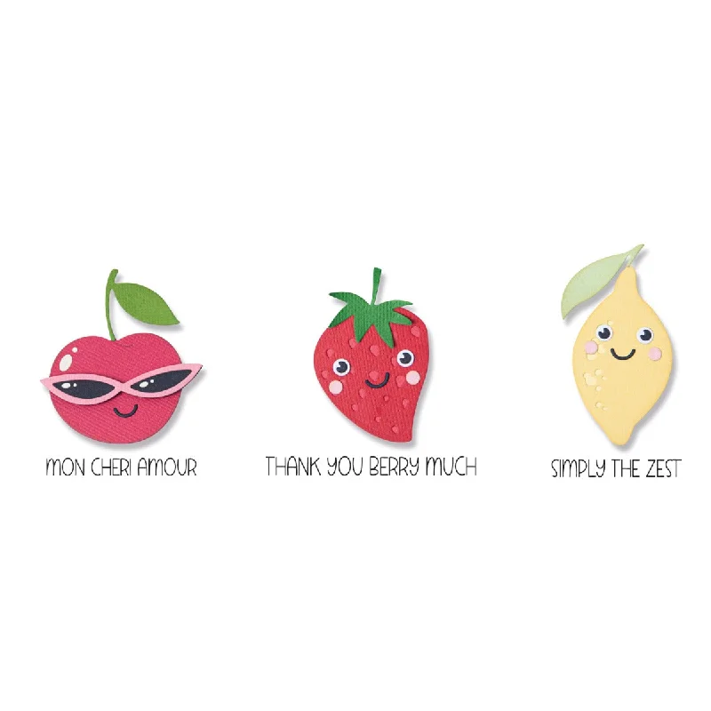 Thinlits Die Set 8PK w/3PK Stamps - Fruity Friends #1 by Pete Hughes