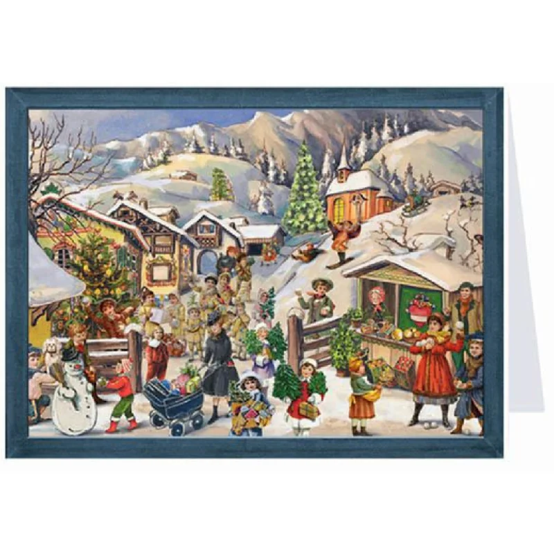 Town Scene Kristkindle Mart Advent Calendar Card published by Richard Sellmer Verlag