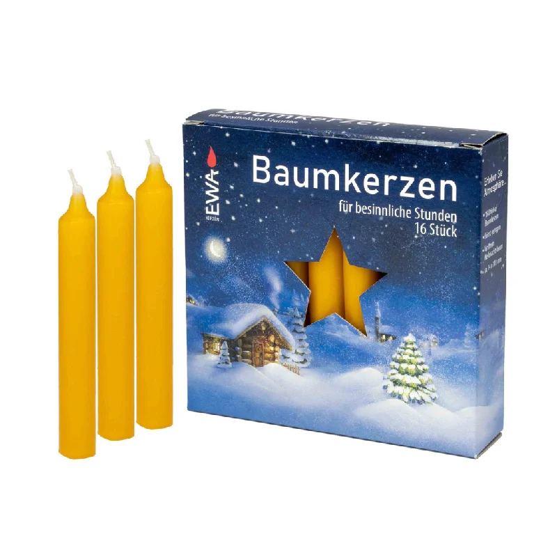 Tree Candles, Natural, 14mm, 16 pack by EWA Kerzen