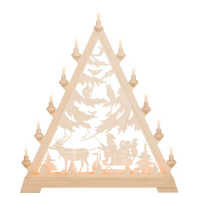 Triangle Santa with Sleigh Schwibbogen, 16 bulbs by Taulin NOT ONLINE