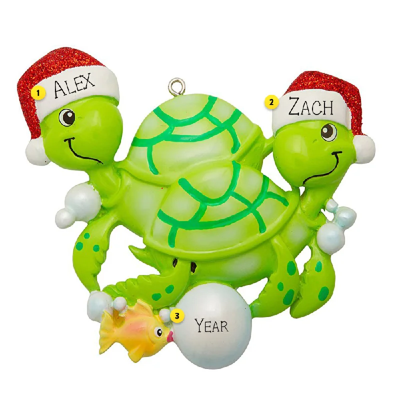 Personalized Turtle Couple Ornament