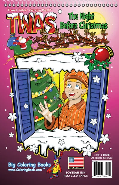 Twas The Night Before Christmas Travel Tablet Coloring Book