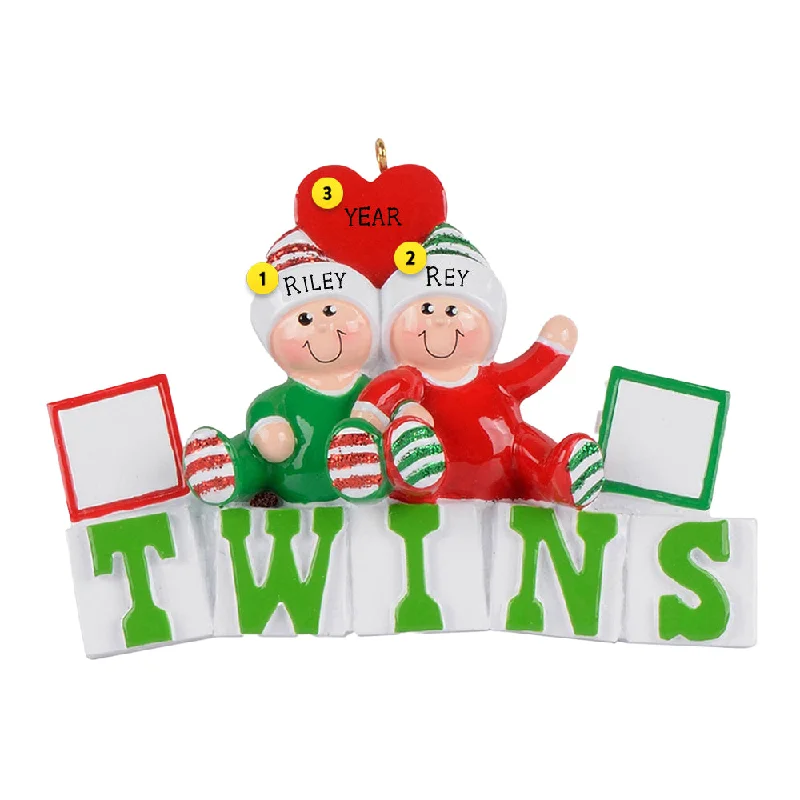 Personalized Twins First Christmas Ornament