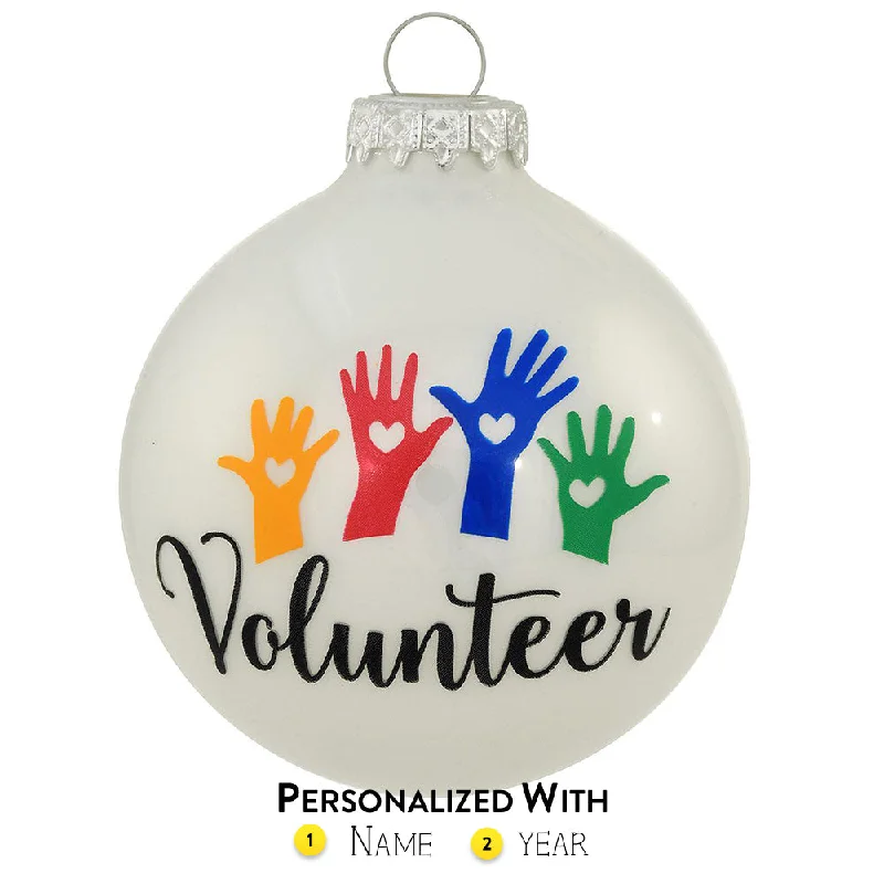 Personalized Volunteer Glass Bulb Ornament