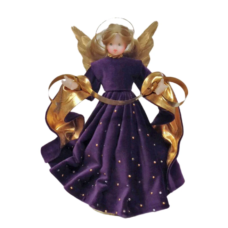 Wax Angel with Purple Rhinestone Dress by Margarete and Leonore Leidel in Iffeldorf