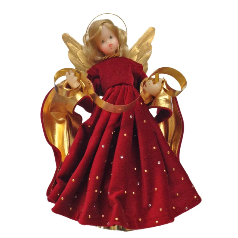 Wax Angel with Red Rhinestone Dress by Margarete and Leonore Leidel in Iffeldorf