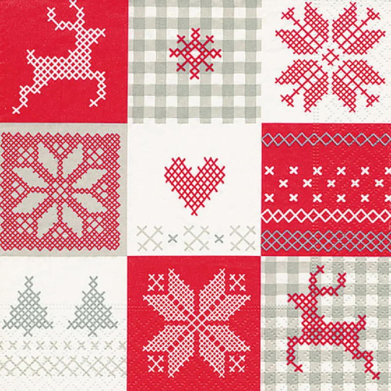 Winter Patch Luncheon Size Paper Napkins