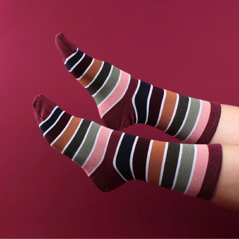 Women's Pantone Striped Cotton Socks