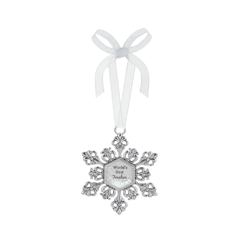 World's Best Teacher Snowflake Ornament