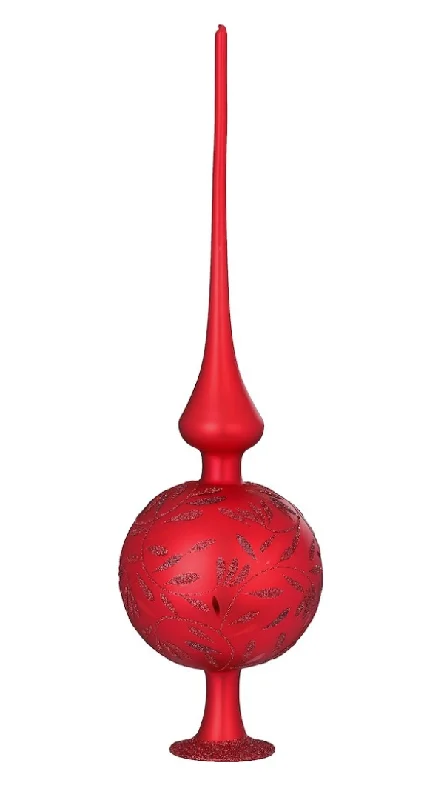 Delights Finial Tree Topper, red matte, 14.2" by Inge Glas of Germany